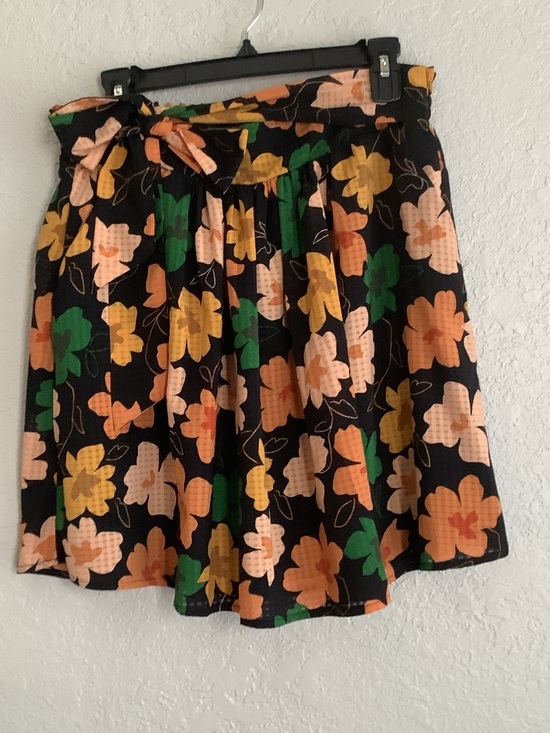 Who What Wear Dresses & Skirts - Who What Wear Black Floral Skirt with Orange, Yellow & Green Blooms